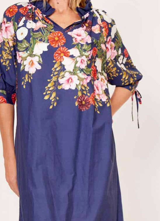 Cotton Navy Floral dress