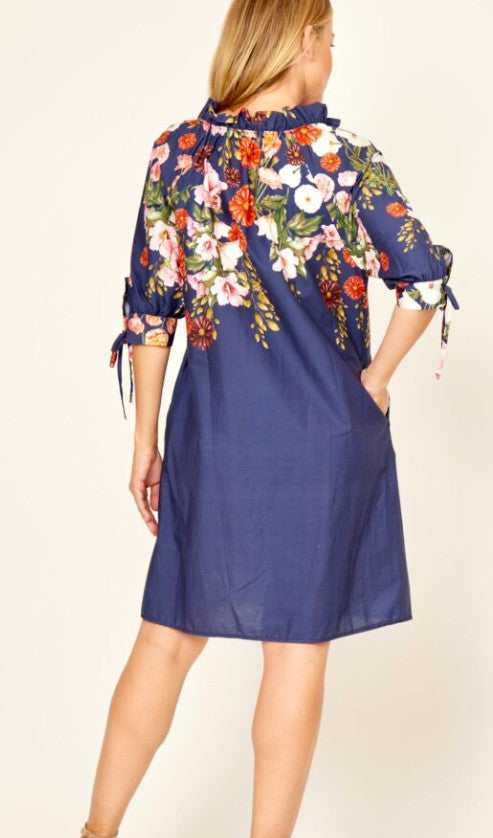 Cotton Navy Floral dress