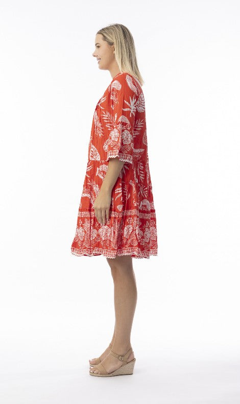 Orientique  Red RicRac dress