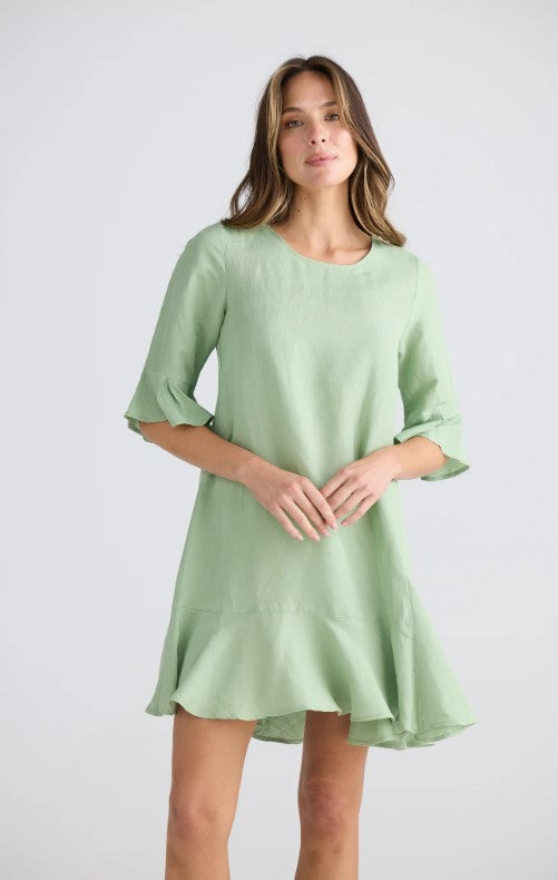 Shanty Linen Sage dress