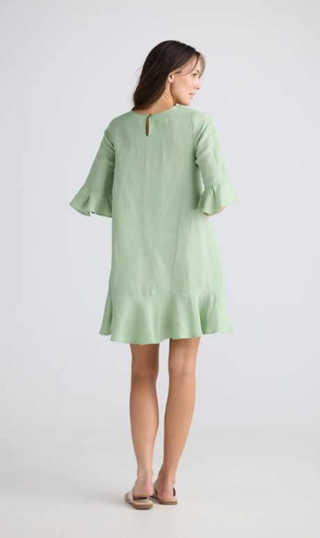 Shanty Linen Sage dress