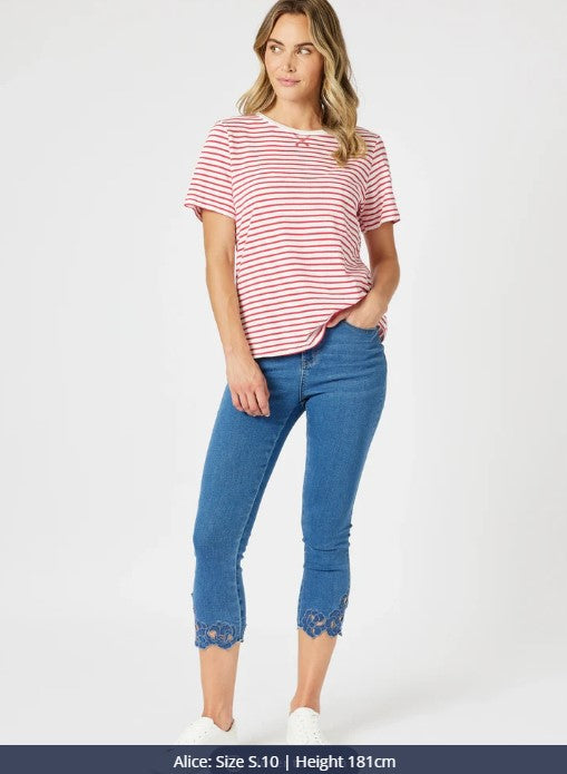 GS Red stripe cotton TEE