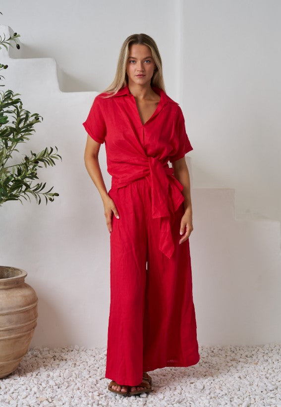 Baker Red Linen shirt