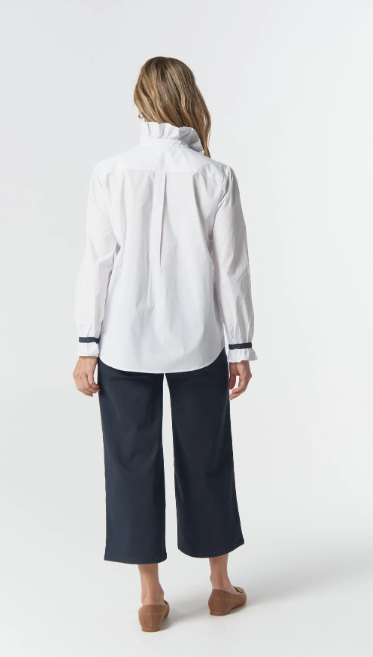 GC White Navy stripe cotton shirt