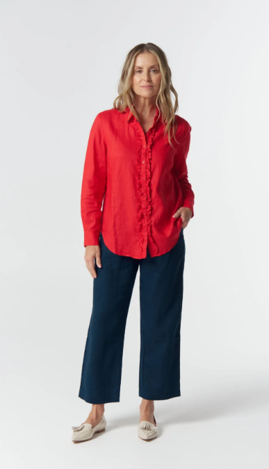 GC Red Double Frill blouse