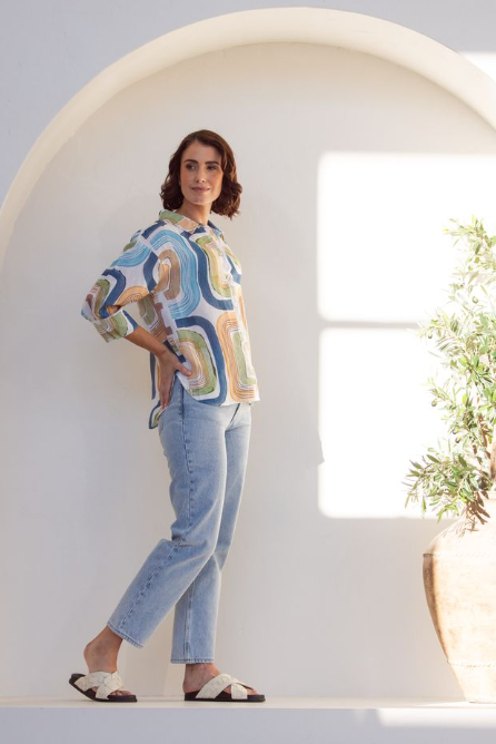 SS LINEN /Tencil shirt seascape