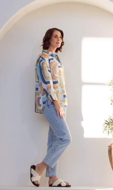 SS LINEN /Tencil shirt seascape
