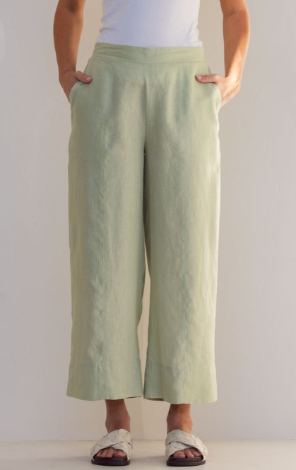 SS LINEN Wide Leg Sage Pants