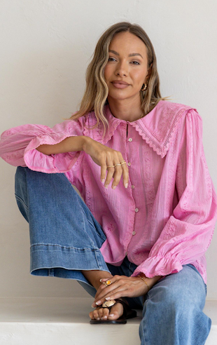 WP Pink Girly Collar shirt