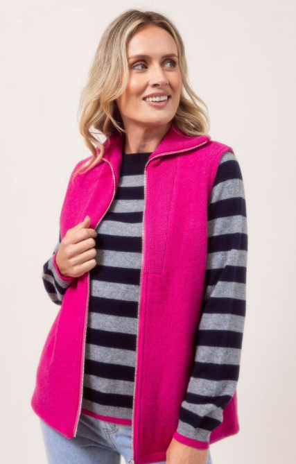 SS Boiled Zip Vest Pink