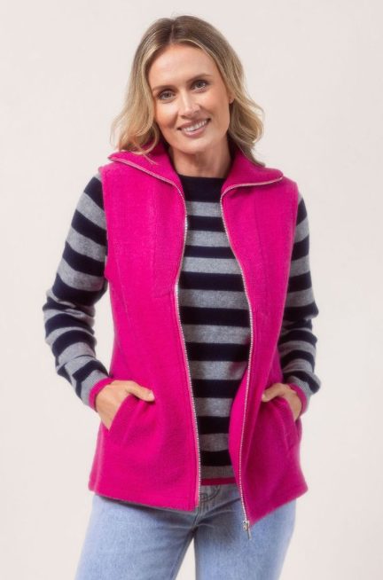 SS Boiled Zip Vest Pink
