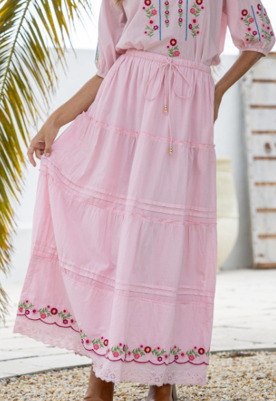 JG Skirt embrodery pink