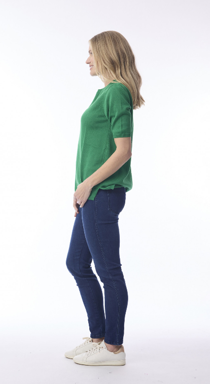 Orientique Green cotton knit tee