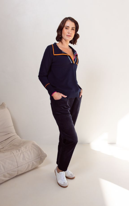 SS Wool Trim Sweater
