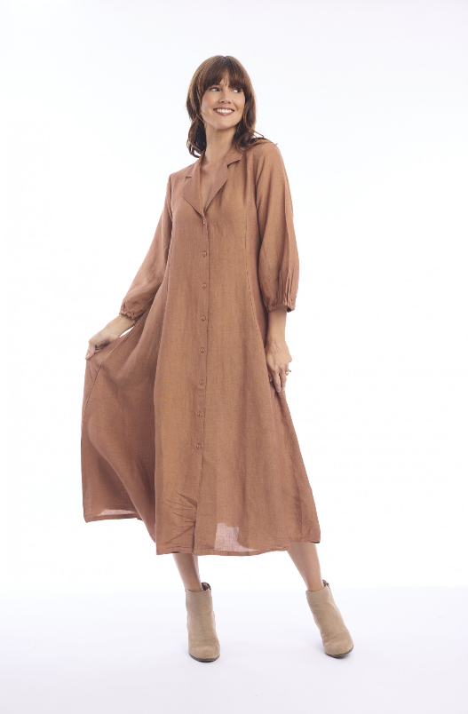 Pumpkin spice Linen dress