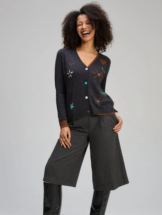 ZP Good Energy Charcoal Cardigan