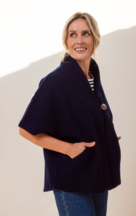 SS NAVY Wool Cape