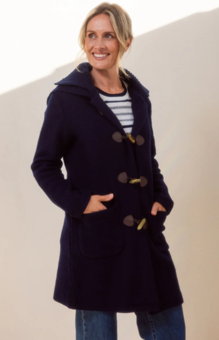 Navy Wool Duffle Jacket