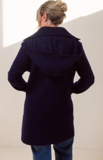 Navy Wool Duffle Jacket