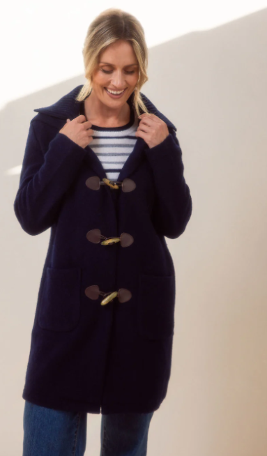 Navy Wool Duffle Jacket
