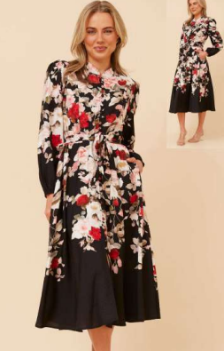 Black Love heart Floral dress