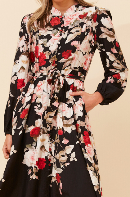 Black Love heart Floral dress