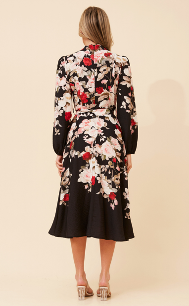 Black Love heart Floral dress