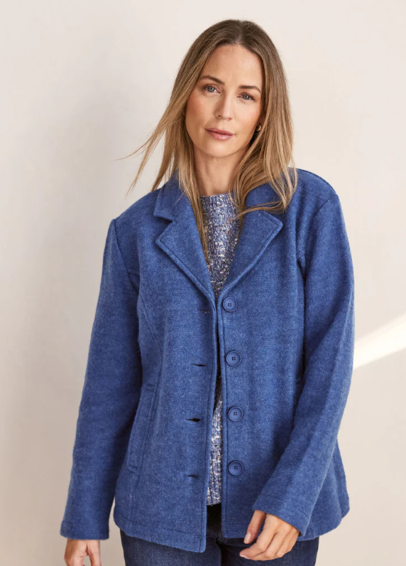 Boiled Wool Jacket Blue
