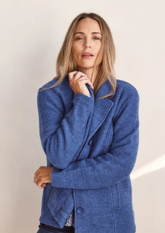 Boiled Wool Jacket Blue