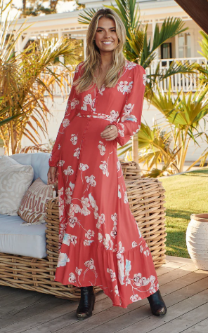 Pricilla Pippie Maxi Red Dress