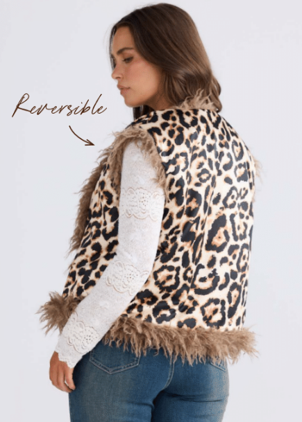 Denny Fur Vest Mushroom