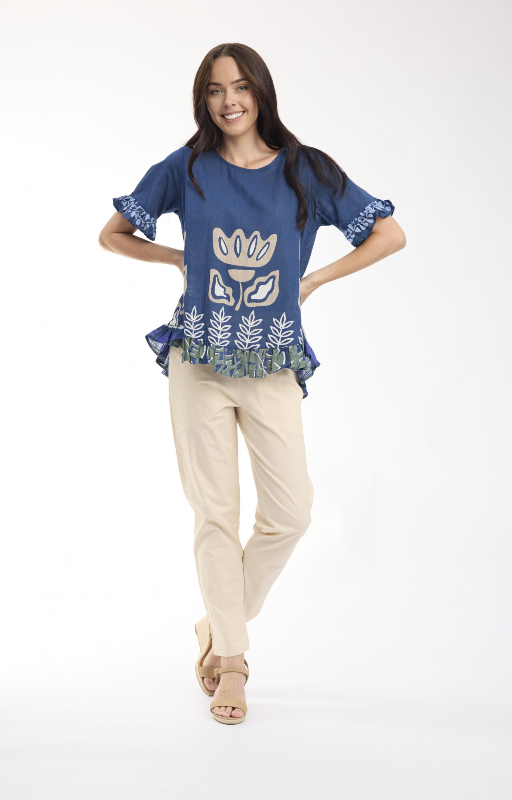 Liberte Blue Frill top