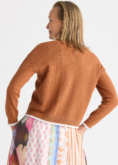 Pointelle Toffee Cardi