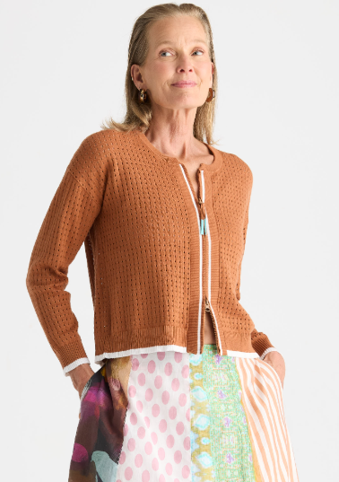 Pointelle Toffee Cardi