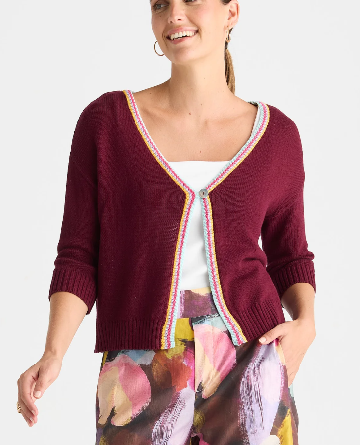 Wine Chrochet Cardi