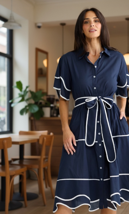 Madge Midi Navy dress