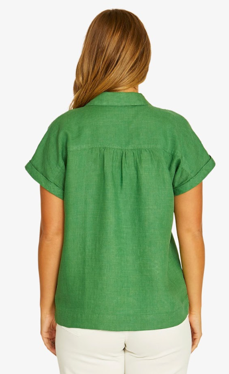 Leaf S/s Linen shirt