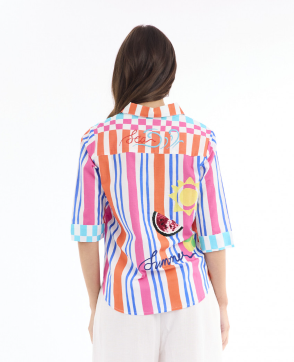 Demi Collar sparkle shirt