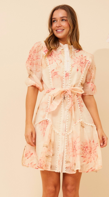 Apricot Peach Lace dress