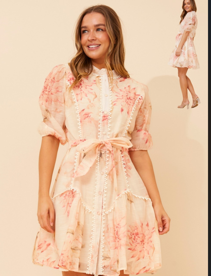 Apricot Peach Lace dress