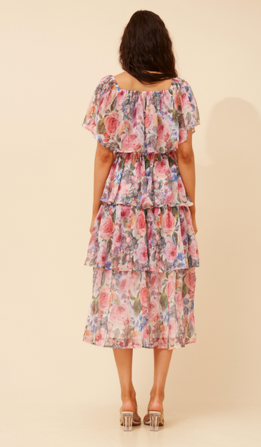 Off the should Pink Floral dress