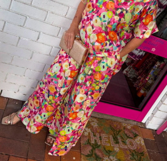 Monet Pink Linen Pants