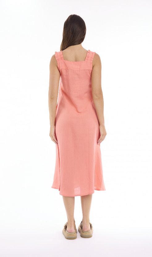 Salmon Linen Strappy dress