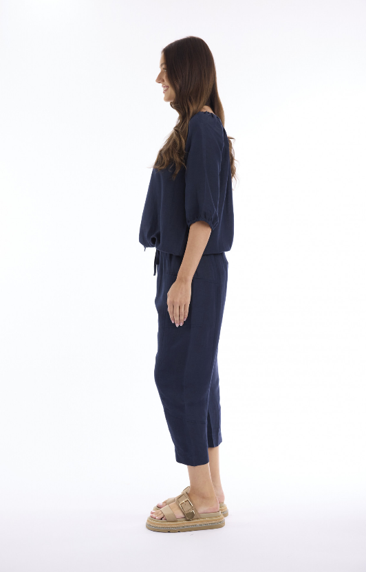 Linen Navy Pants