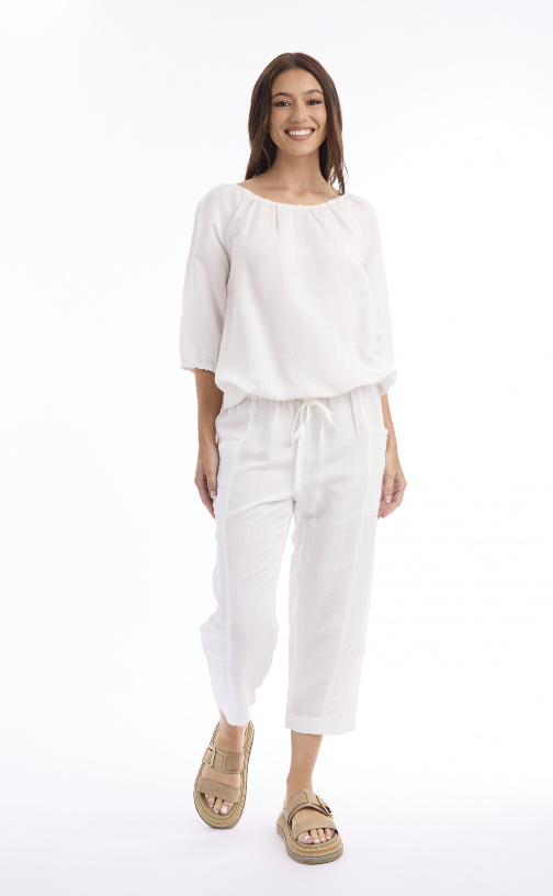 Linen White Pants