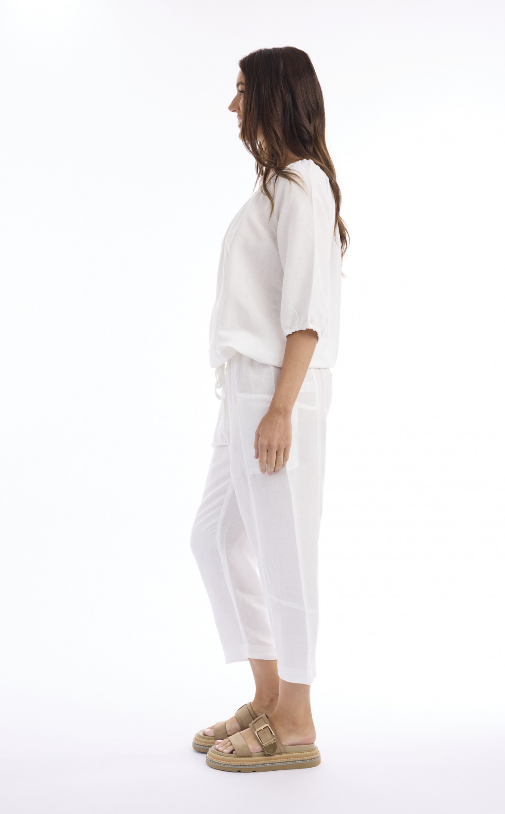 Linen White Pants