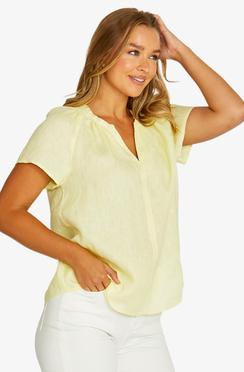 Lemon V neck blouse