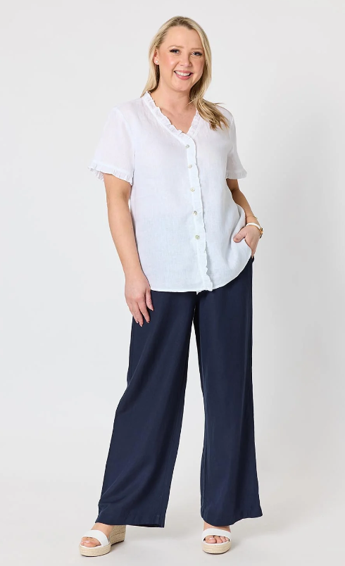 Audrey linen White top