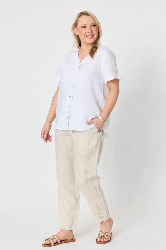 Audrey linen White top