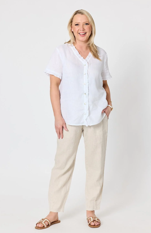 Audrey linen White top